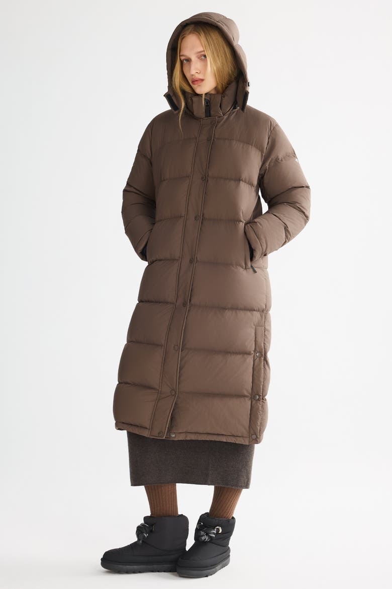 Puff-O® Long Down Puffer Jacket, Alternate, color, Coffee