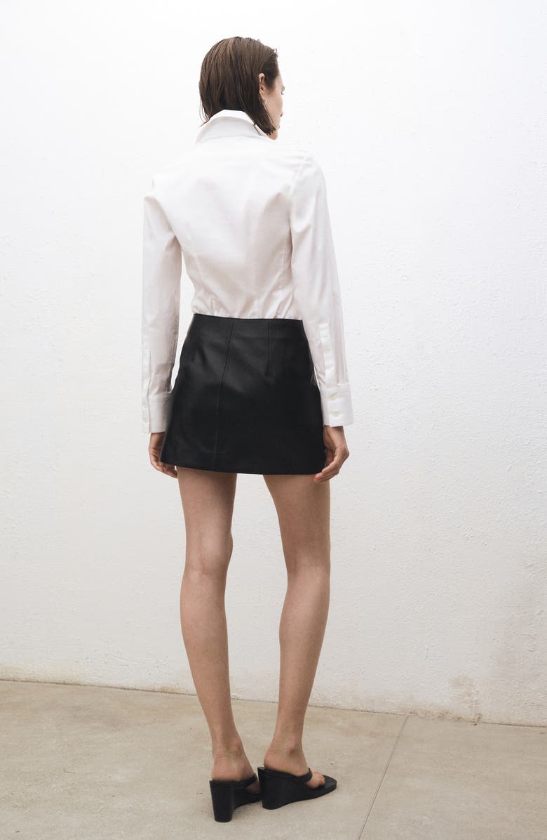 MANGO Faux Leather Miniskirt, Alternate, color,