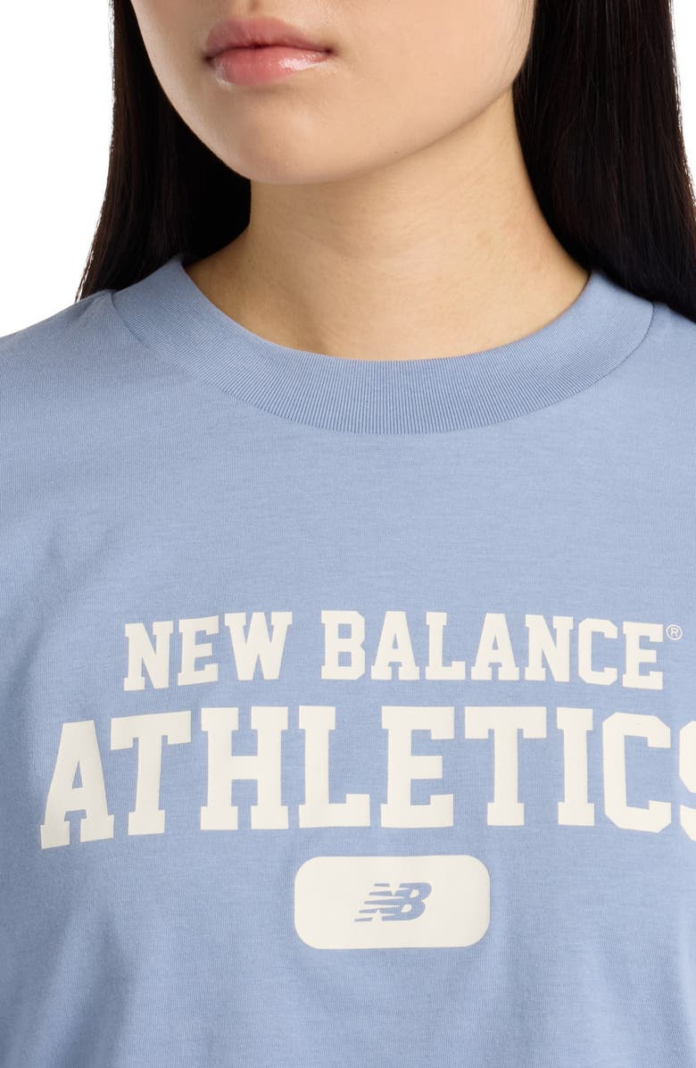 New Balance Heritage Relaxed Crop Logo Graphic T-Shirt, Alternate, color,