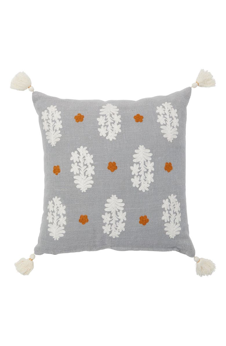 ROSELLI TRADING COMPANY Udaipur Paisley Throw Pillow, Main, color, Grey Multi