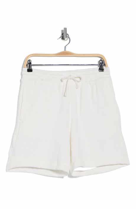 DENIM AND FLOWER Textured Cotton Blend Drawstring Shorts