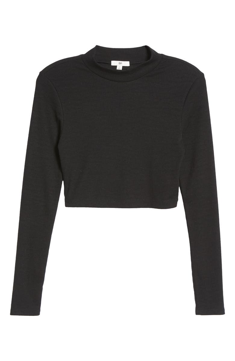 BP. Mock Neck Long Sleeve Crop Top, Alternate, color, 