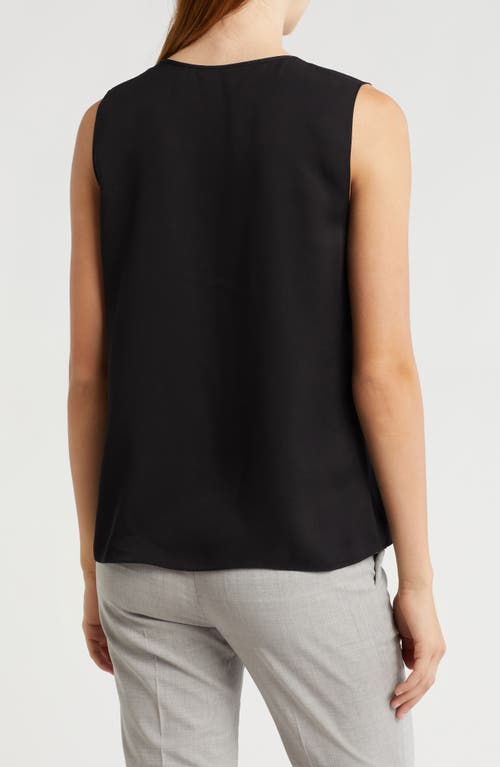 Theory Modern Sleeveless Silk Top In Blk