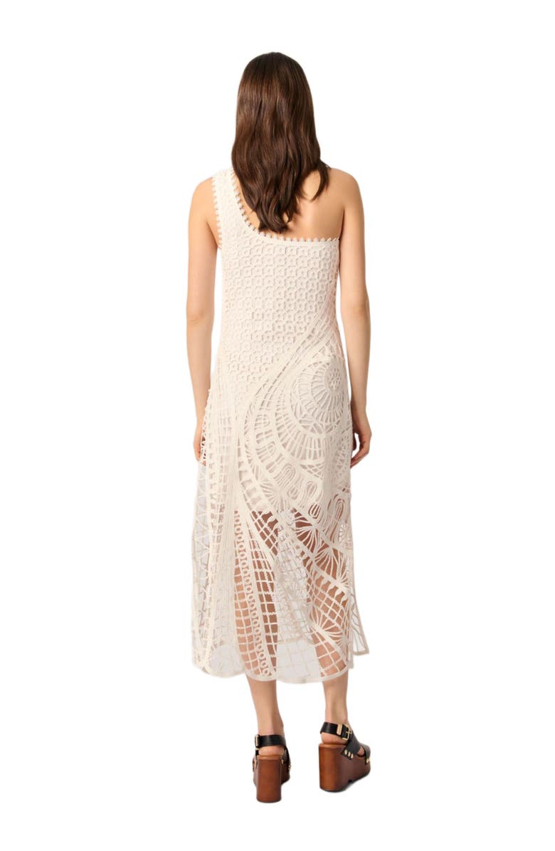 maje Asymmetrical crochet maxi dress, Alternate, color, 