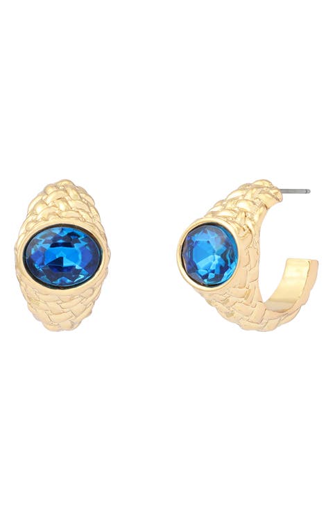 Small Crystal Hoop Earrings