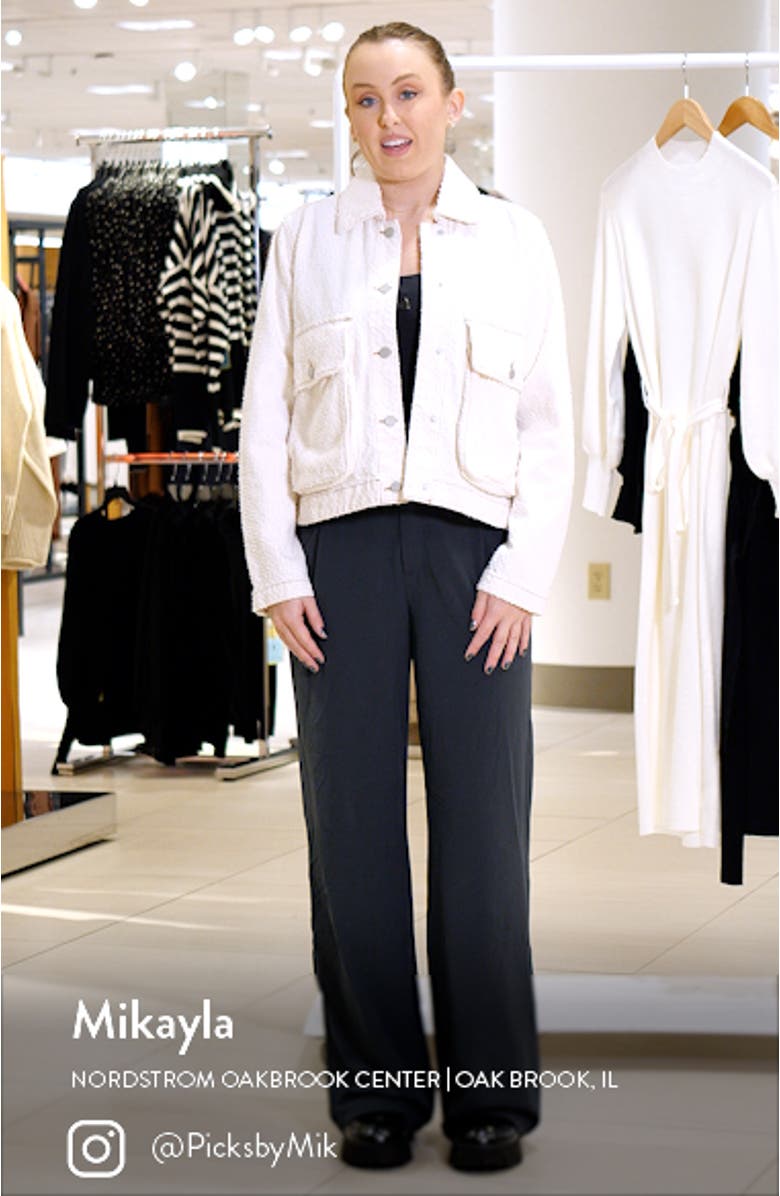 Textured Denim Trucker Jacket, sales video thumbnail