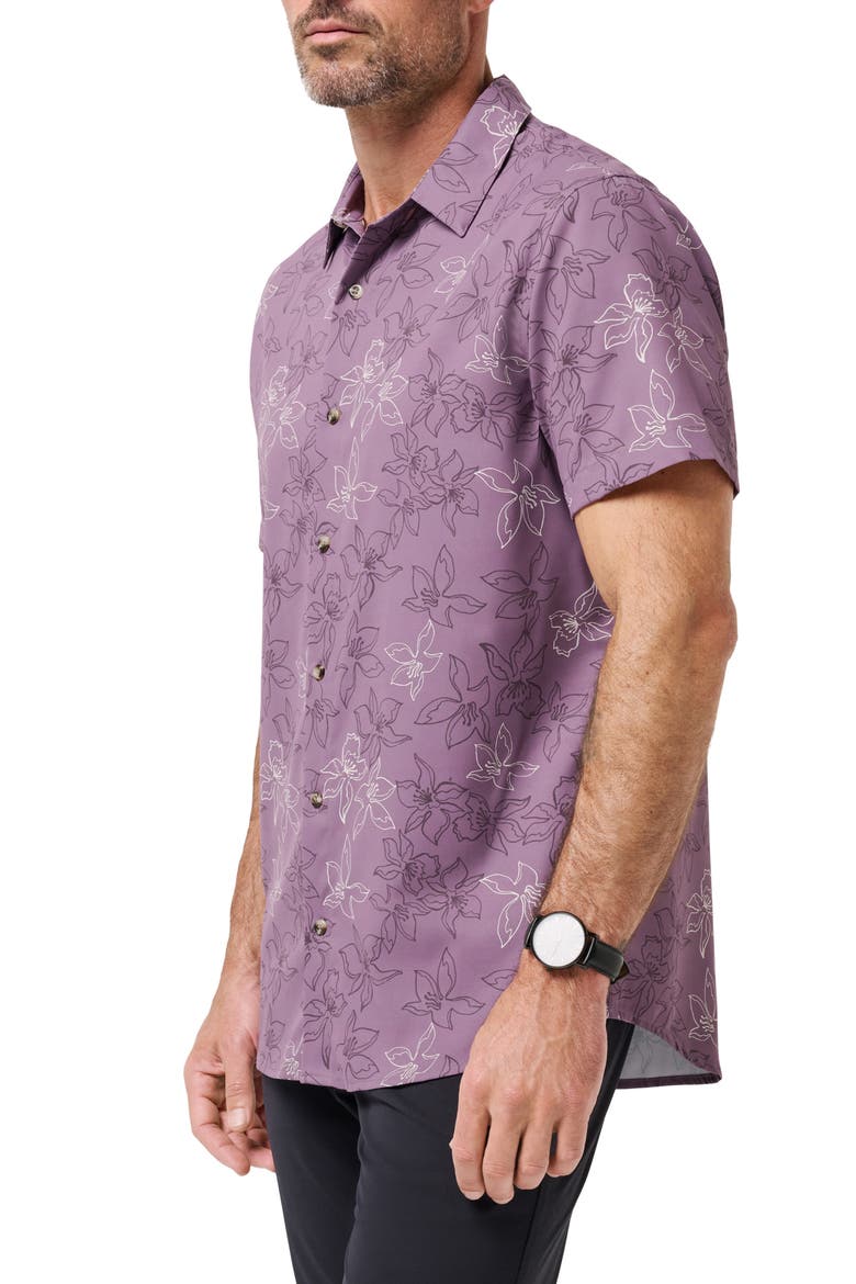 TechWoven Short Sleeve Button-Up Shirt, Alternate, color, MOONSCAPE