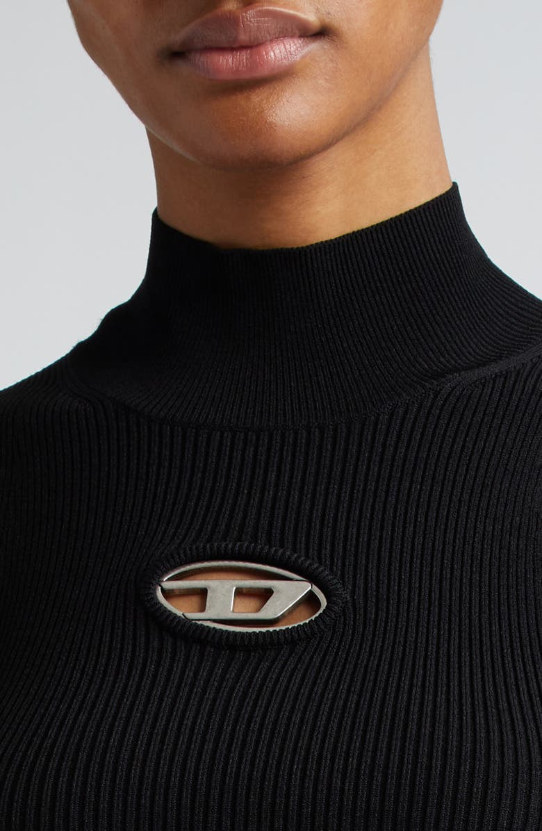 DIESEL<sup>®</sup> M-Onervax Rib Body-Con Mock Neck Minidress, Alternate, color, Deep/Black