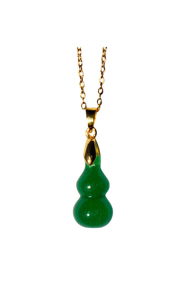 Hulu Jade Stone Pendant Necklace, Main, color, Green
