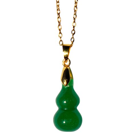 Hulu Jade Stone Pendant Necklace