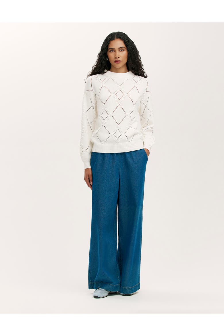 Odette Round Neck Knitted Sweater, Alternate, color, Ivory