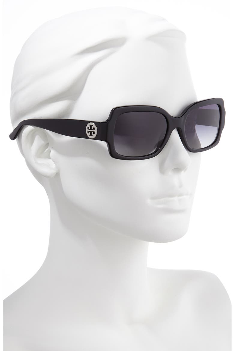 55mm Polarized Square Sunglasses, Alternate, color, BLACK/ GREY GRADIENT