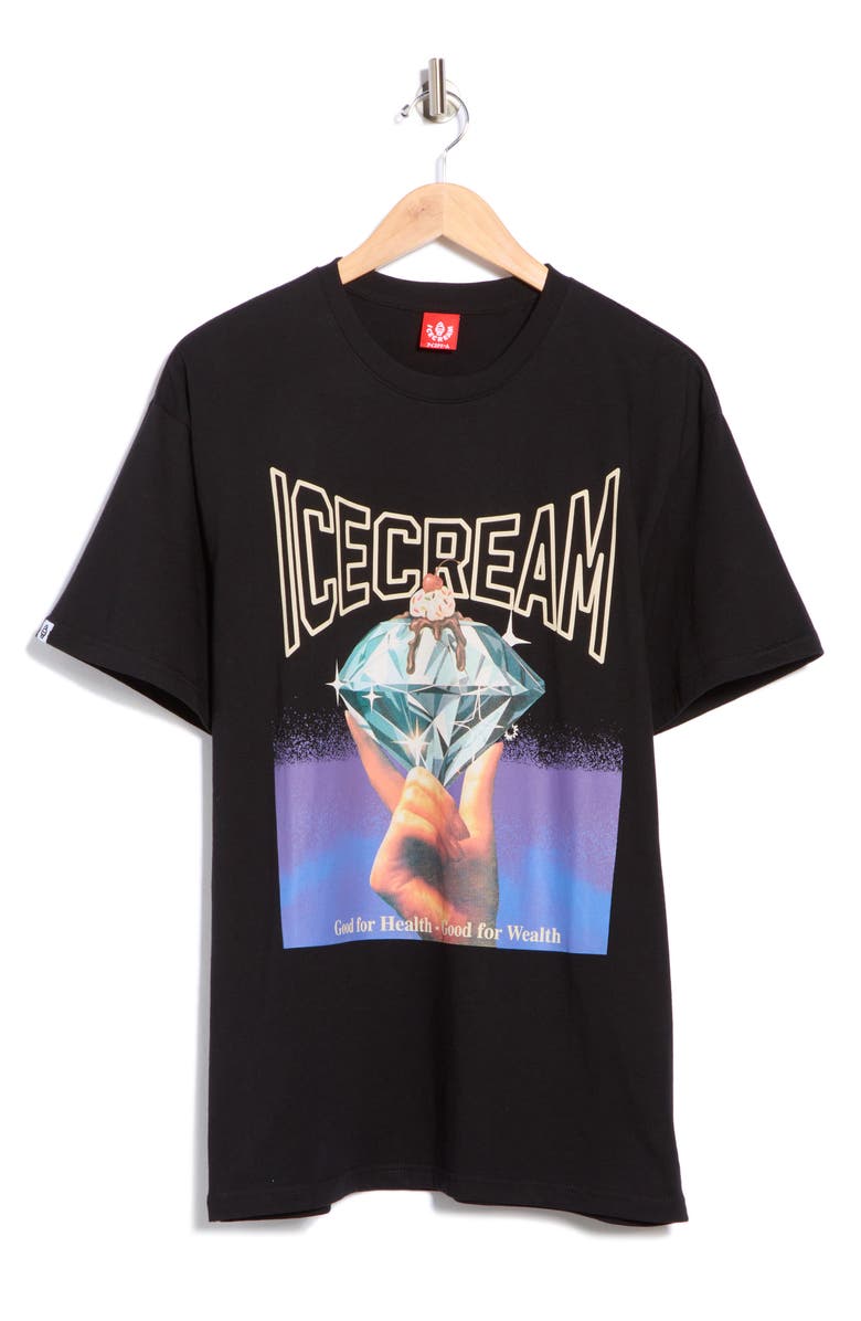 ICECREAM Good for Health Graphic T-Shirt, Alternate, color, Black