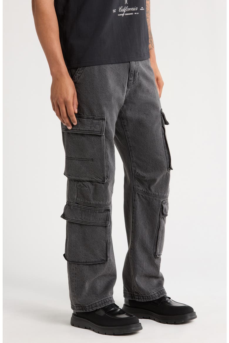 Adam Baggy Denim Cargo Pants, Alternate, color, BLACK