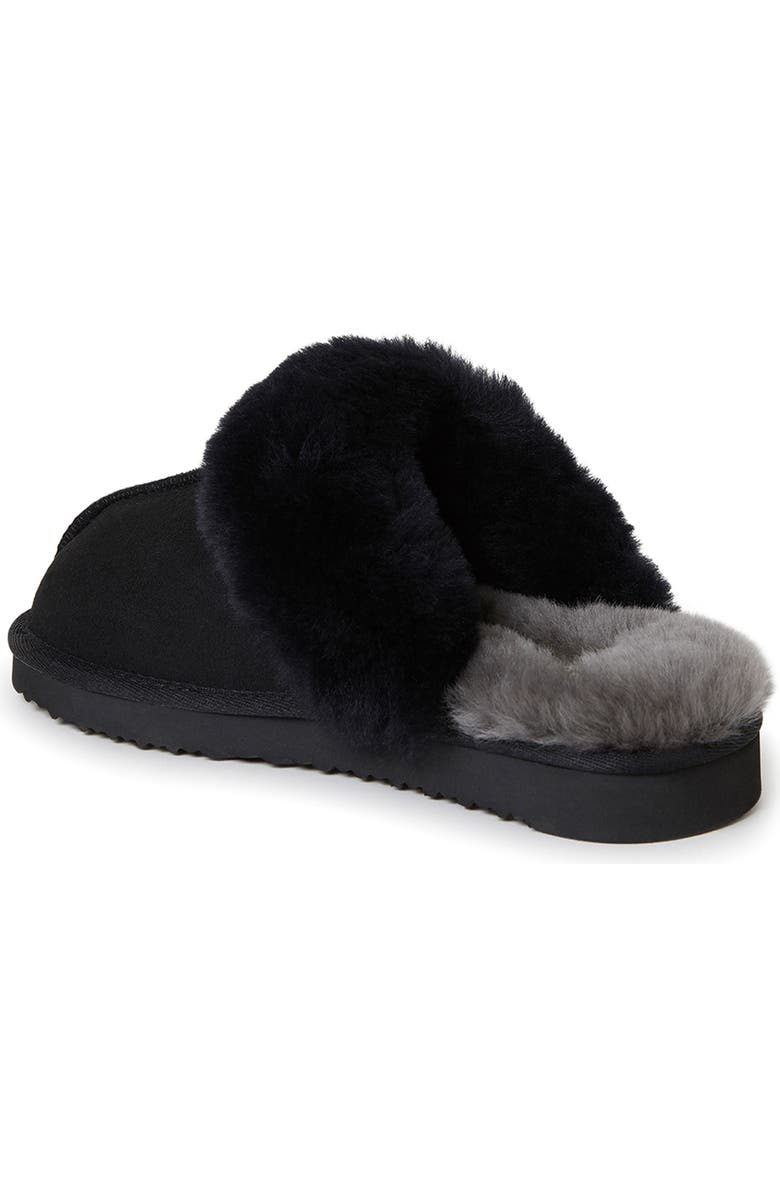DEARFOAMS Fireside Sydney Genuine Shearling Scuff Slipper, Alternate, color, Black
