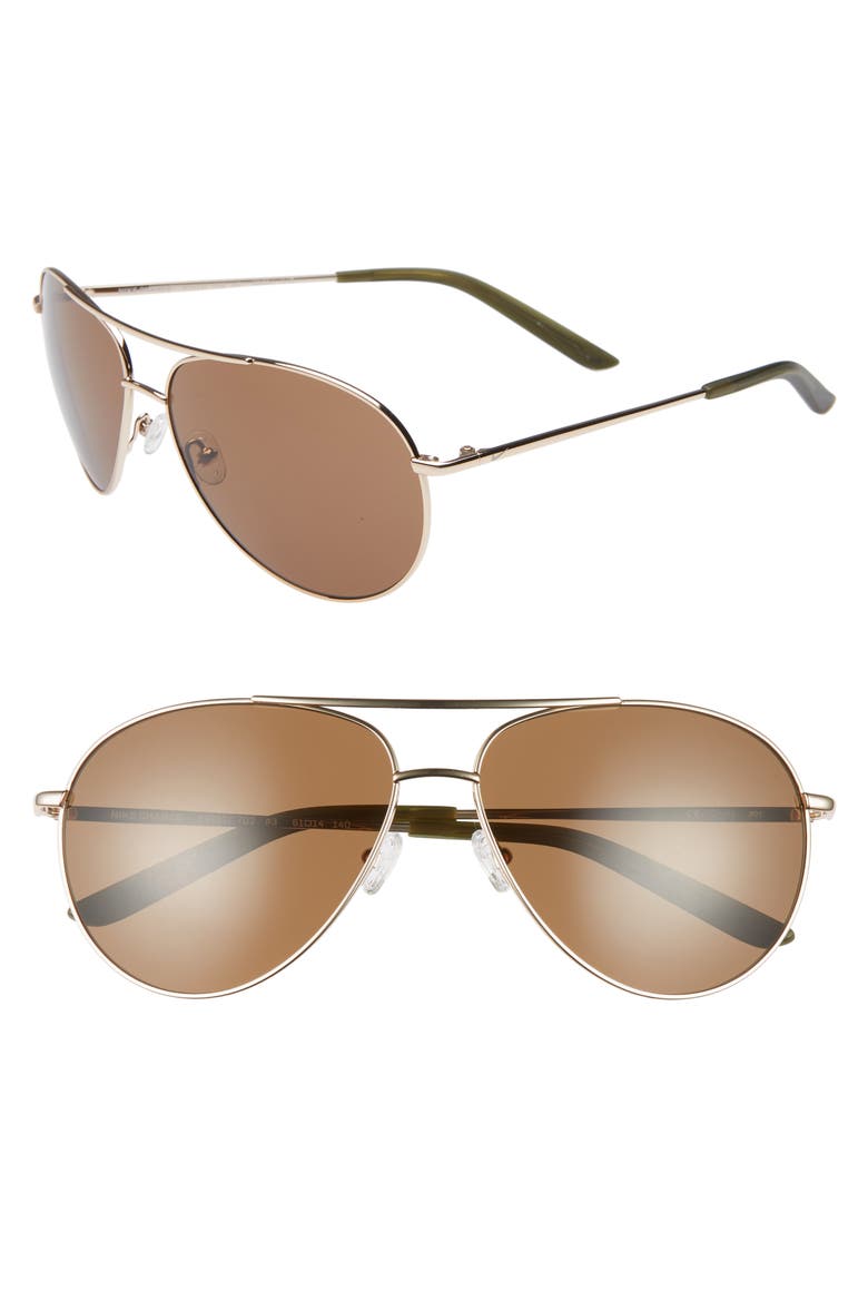 Chance 61mm Aviator Sunglasses, Main, color, LIGHT GOLD/BROWN