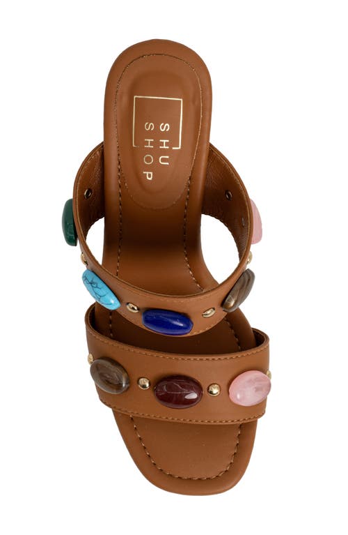 Shushop Elizabeth Block Heel Sandal In Brown