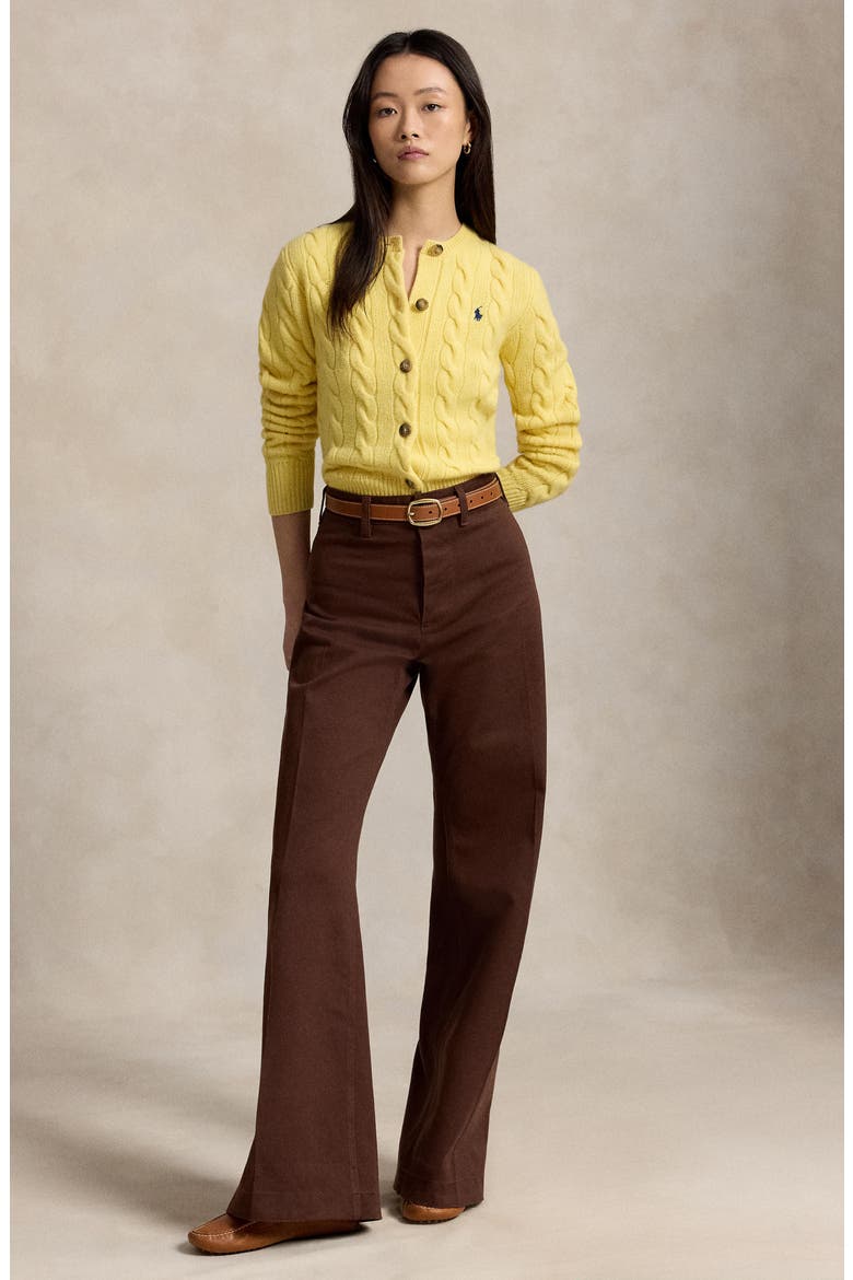 Wool & Cashmere Cardigan, Alternate, color, FALL YELLOW