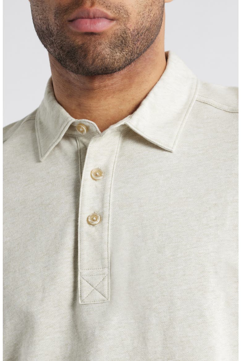 Laurito Beach Cotton & Linen Polo, Alternate, color, KHAKI HEATHER