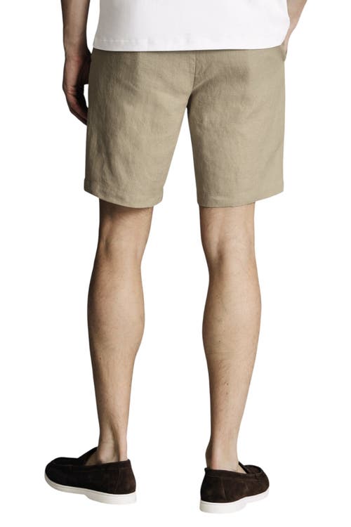Charles Tyrwhitt Linen Shorts In Brown