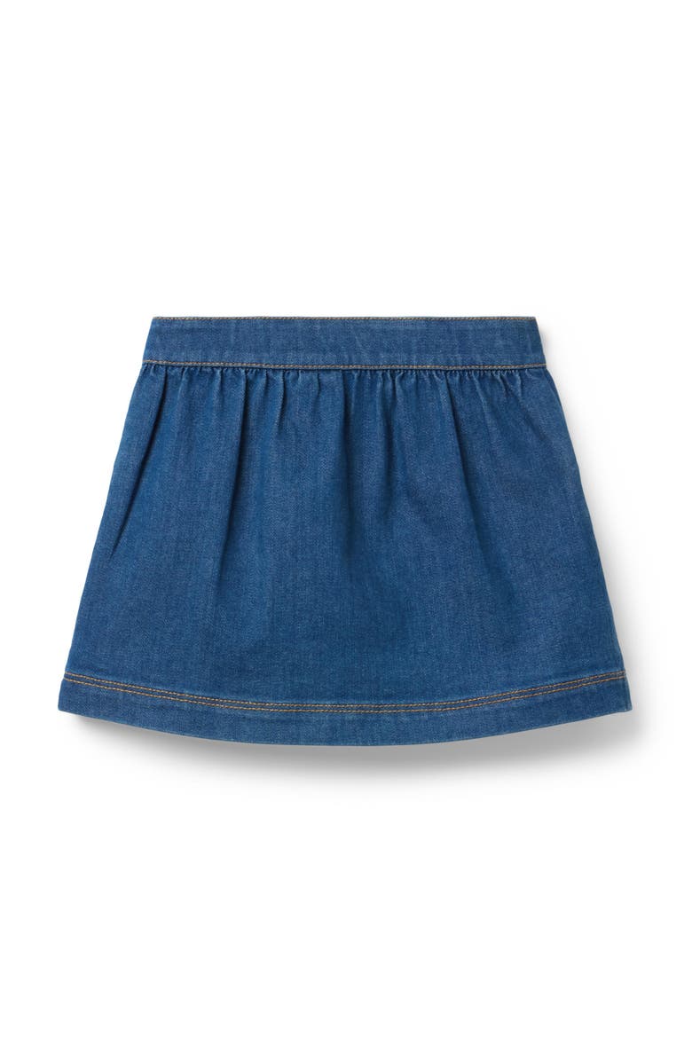 Janie and Jack Denim Button Skirt, Alternate, color, Blue