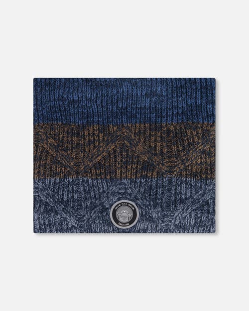 Deux Par Deux Lined Knit Neckwarmer In Multi