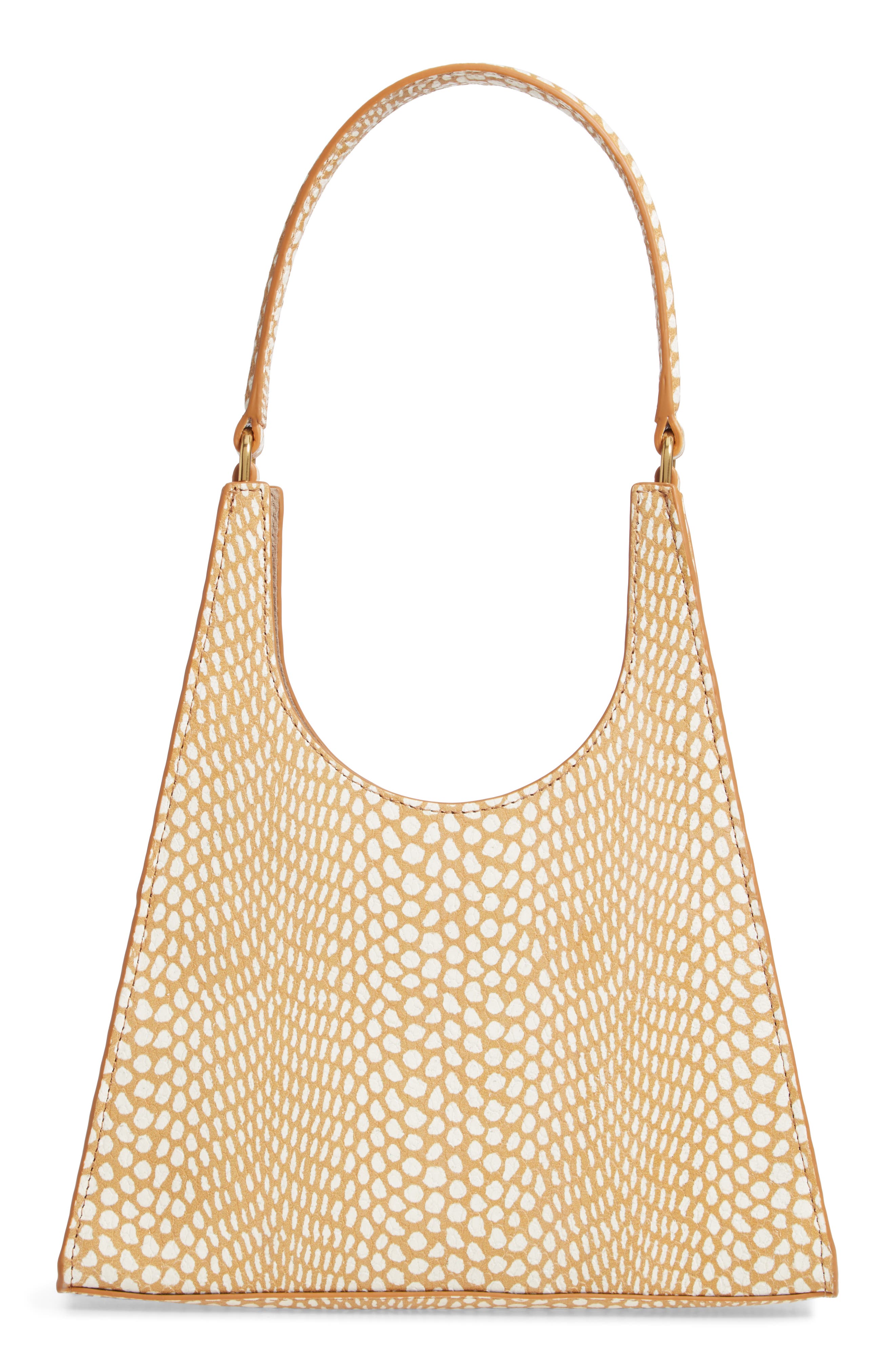 STAUD Rey Snake Embossed Leather Shoulder Bag, Alternate, color, 