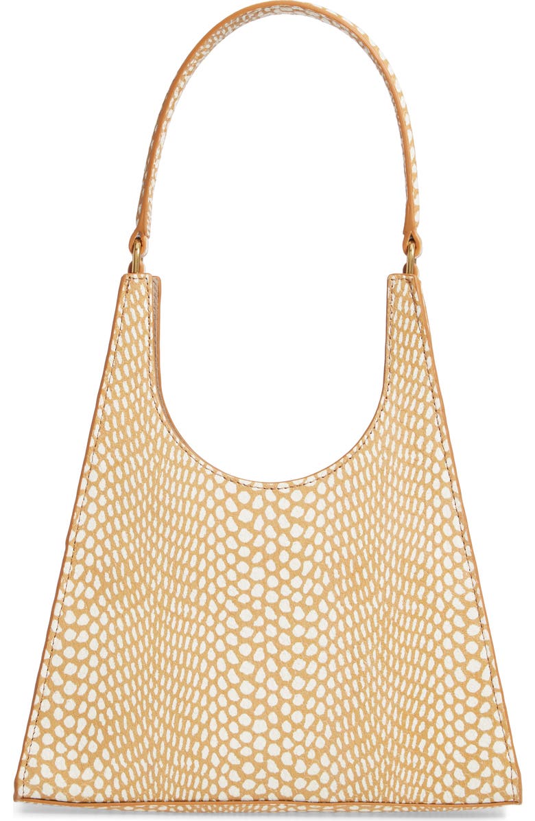 STAUD Rey Snake Embossed Leather Shoulder Bag, Alternate, color,