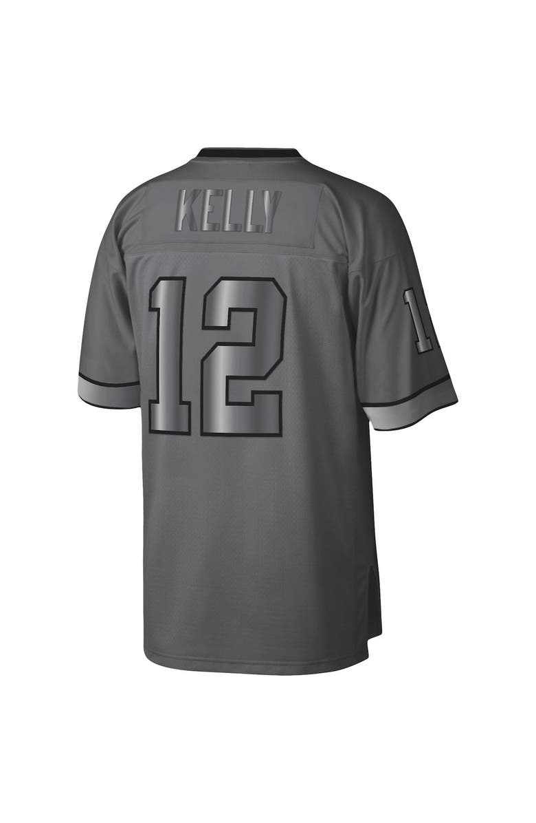 Mitchell & Ness Men's Mitchell & Ness Jim Kelly Charcoal Buffalo Bills 1990 Retired Player Metal Legacy Jersey, Alternate, color, 