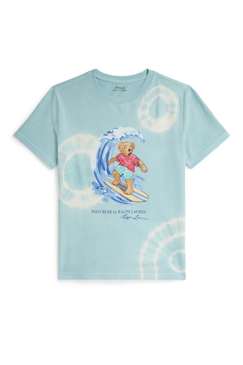 Kids' Polo Bear Graphic Cotton Jersey T-Shirt, Main, color, PARAKEET