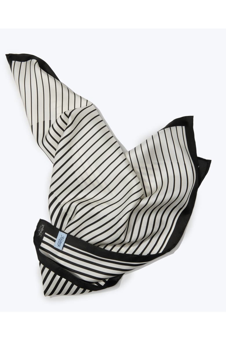 Pinstripe Silk Bandana, Alternate, color, Black & White