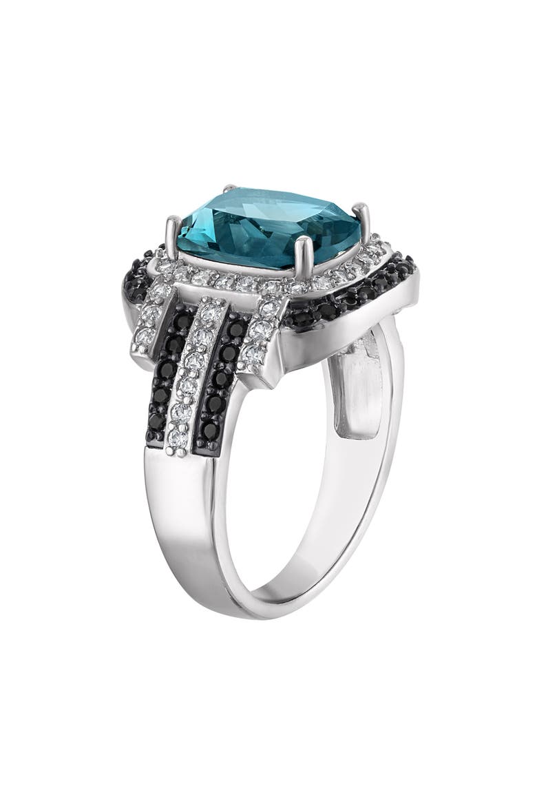 London Blue Cubic Zirconia Cocktail Ring, Alternate, color, BLUE