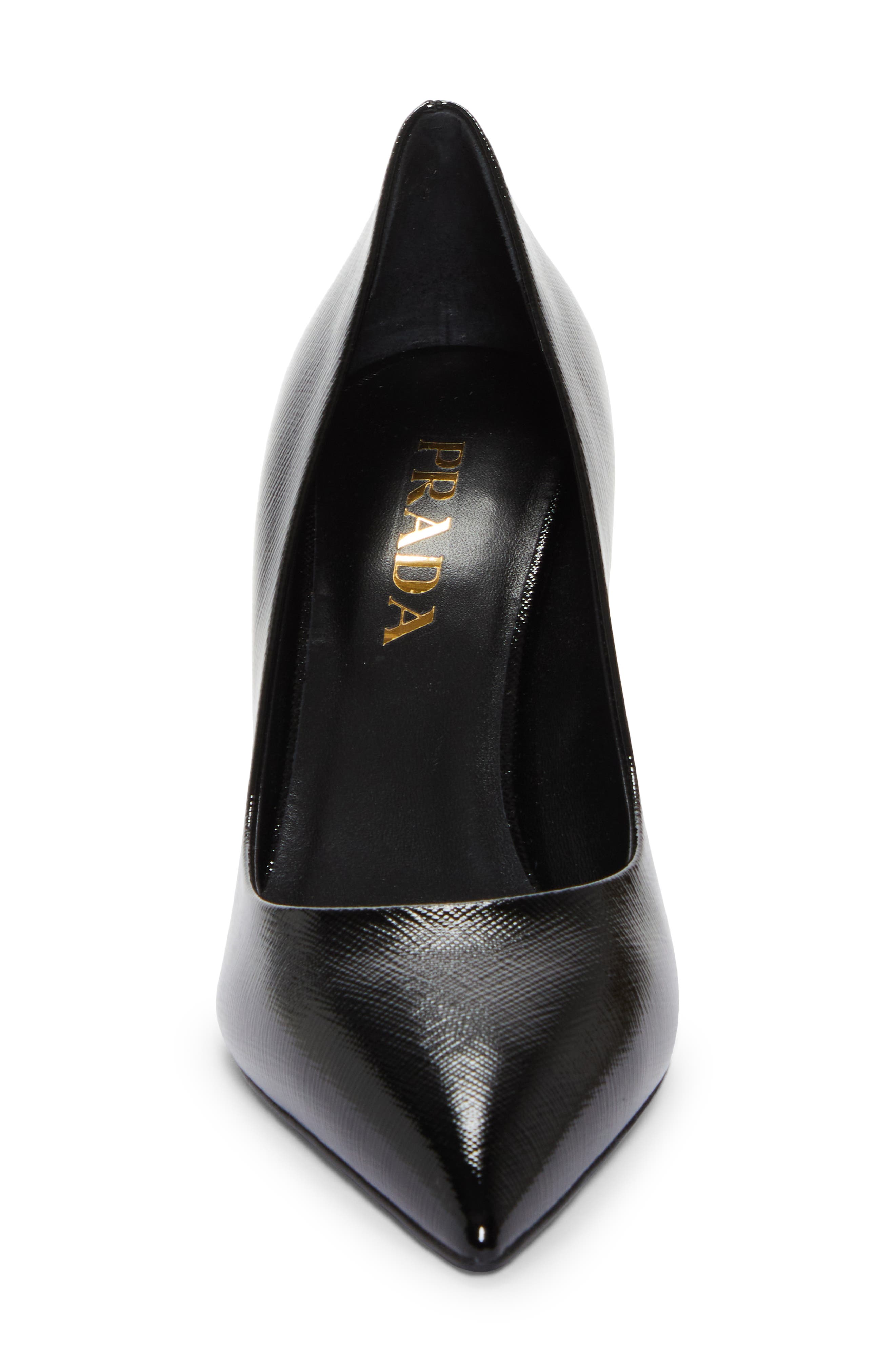 Prada Saffiano Leather Pump, Alternate, color, Nero