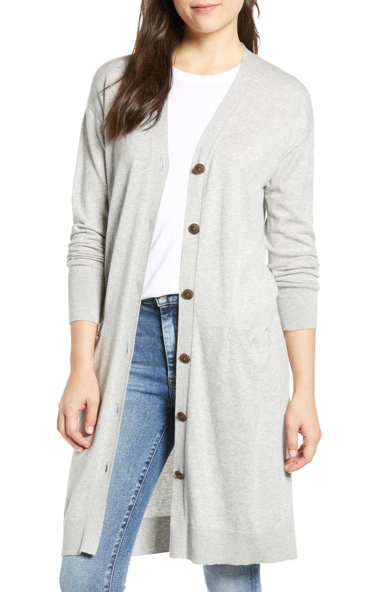 Velvet by Graham & Spencer Cotton & Cashmere Long Cardigan, Main, color, 