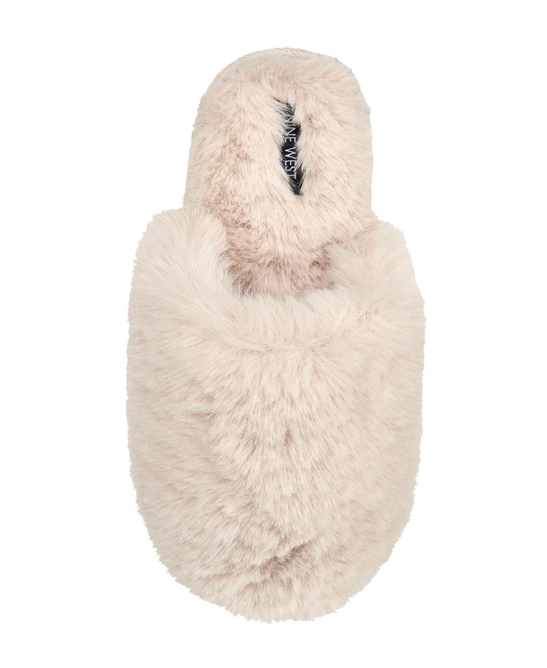 Faux Fur Closed Scuff Slipper, Alternate, color, Cream