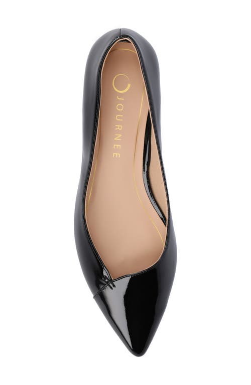 Shop Journee Collection Carmin Pointed Toe Flat In Patent/black