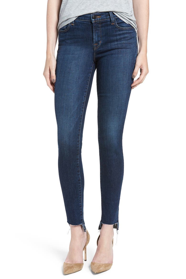 '811' Cutoff Step Hem Skinny Jeans, Main, color, MESMERIC