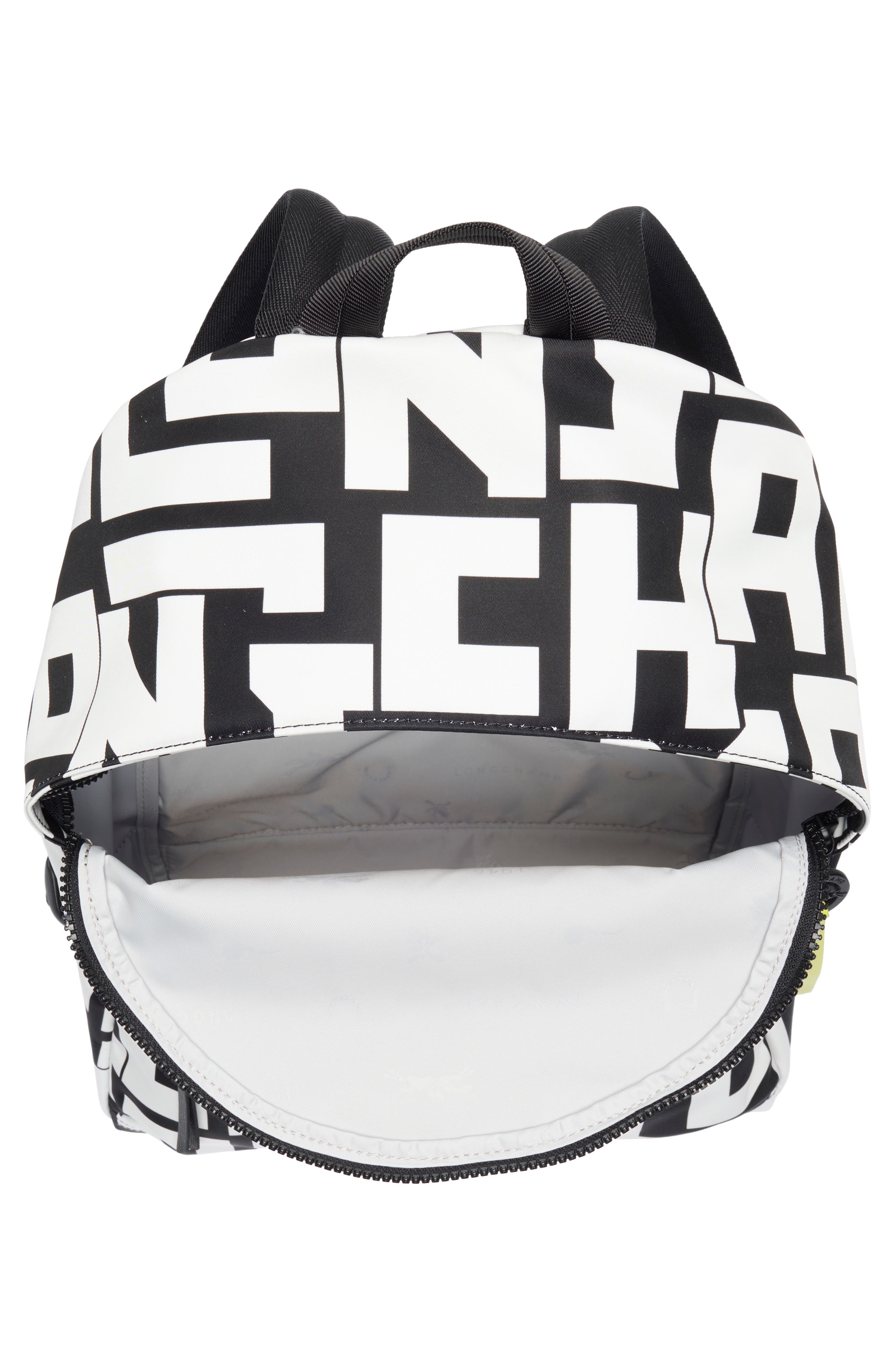 Longchamp Le Pliage Medium Backpack, Alternate, color, Black/ White