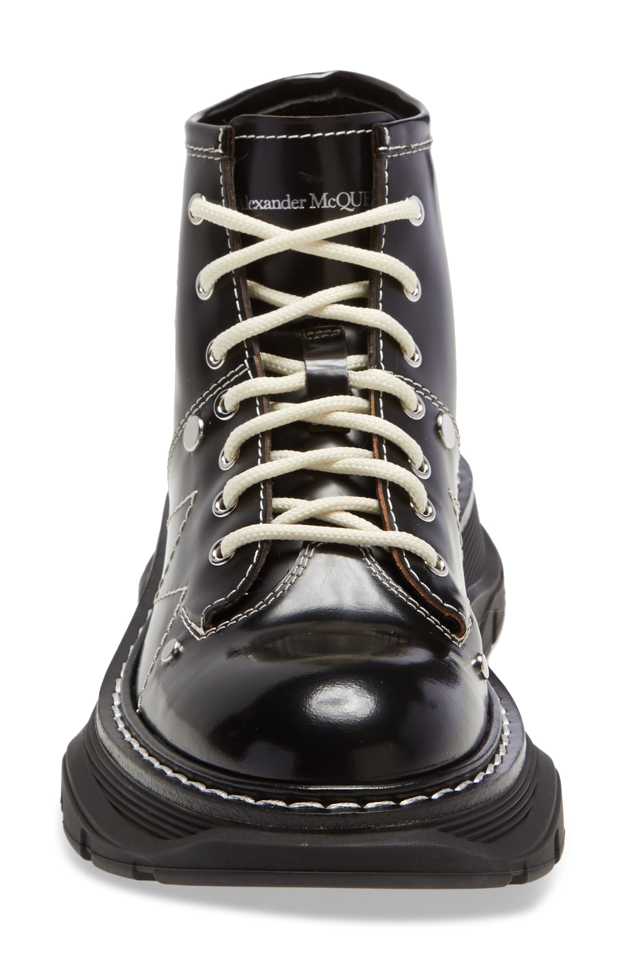 McQueen Alexander McQueen Lace-Up Lug Sole Hiker Boot, Alternate, color, 