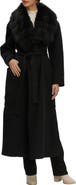 GORSKI Double Face Wool And Cashmere Coat, Detachable Genuine Shearling Collar, Belted