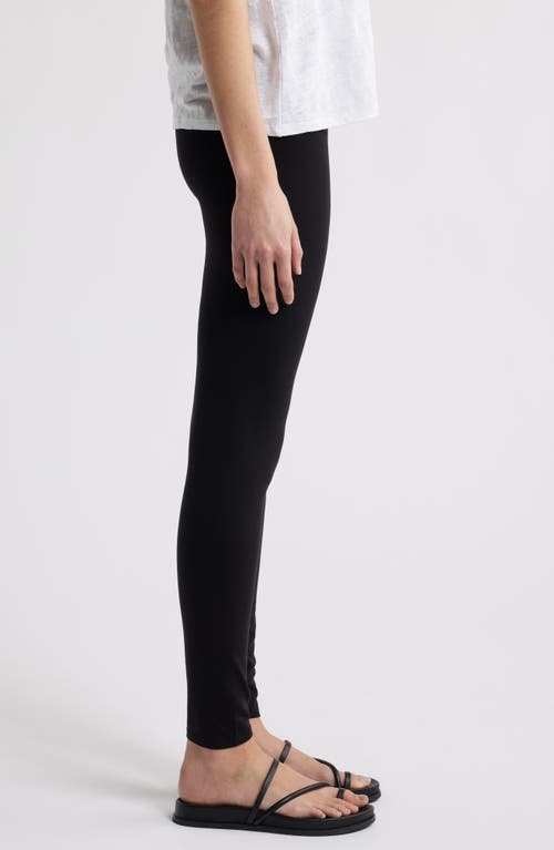 Eileen Fisher Cropped High-rise Jersey Leggings In Black