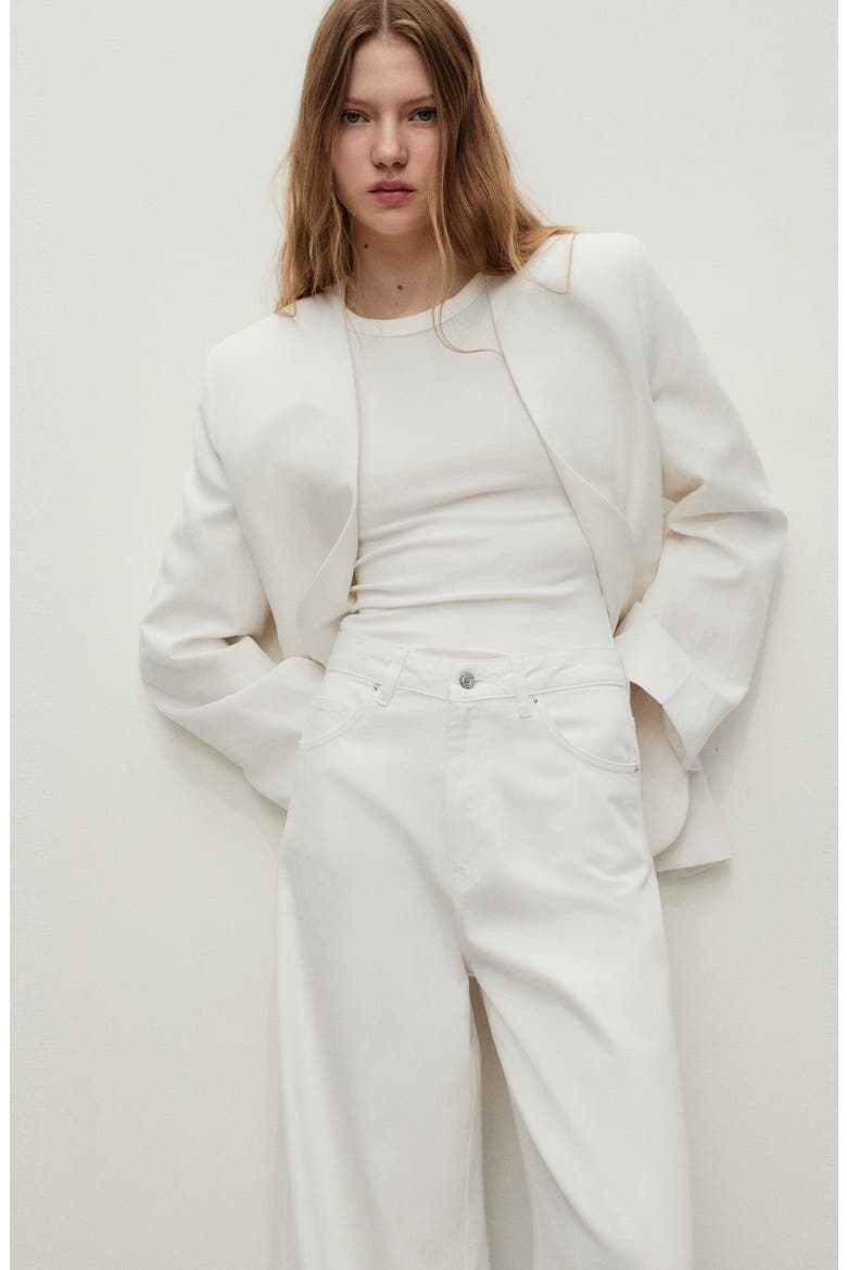 High Waist Wide Leg Jeans, Alternate, color, WHITE