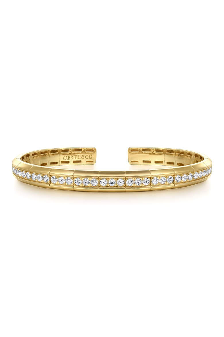 14K Gold Diamond Cuff Bangle, Main, color, 14K YELLOW GOLD