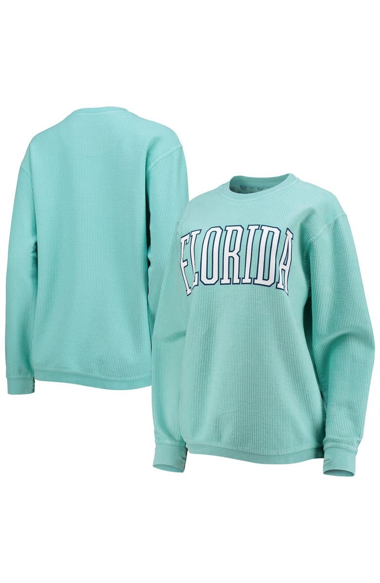 PRESSBOX Women's Pressbox Mint Florida Gators Southlawn Resort Corduroy Pullover Sweatshirt, Main, color, 