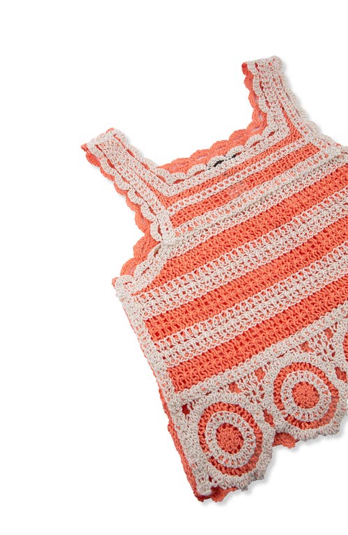 Truce Kids' Stripe Open Stitch Tank In Orange Multi