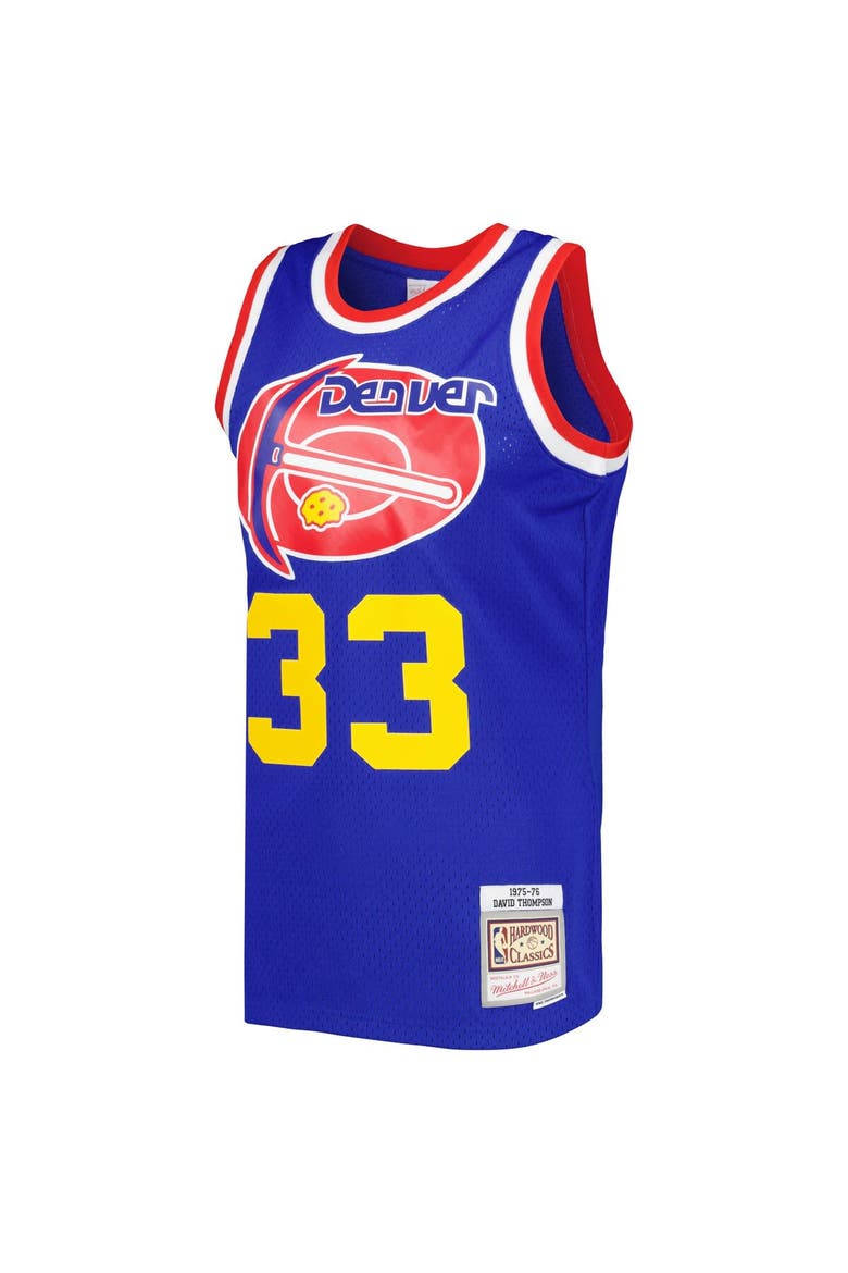 Men's Mitchell & Ness David Thompson Royal Royal Hardwood Classics 1975/76 Swingman Jersey, Alternate, color, Royal