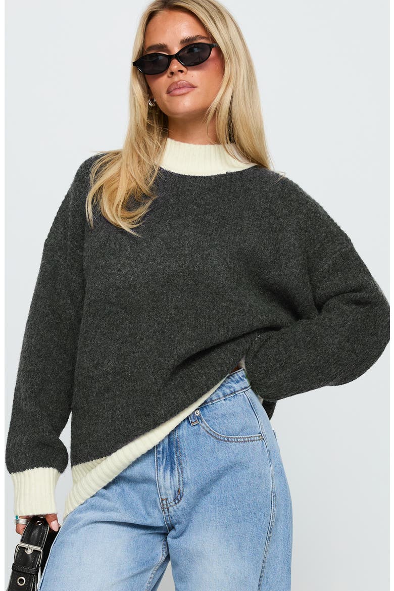Broken Heart's Club Colorblock Sweater, Alternate, color, GREY