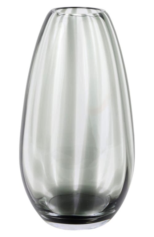 Vietri Bolla Glass Medium Pleated Vase In Gray