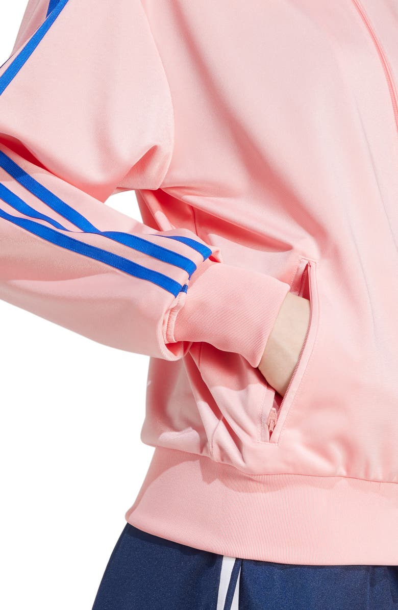 adidas Originals Firebird Recycled Polyester Track Jacket, Alternate, color, Semi Pink Spark/ Blue