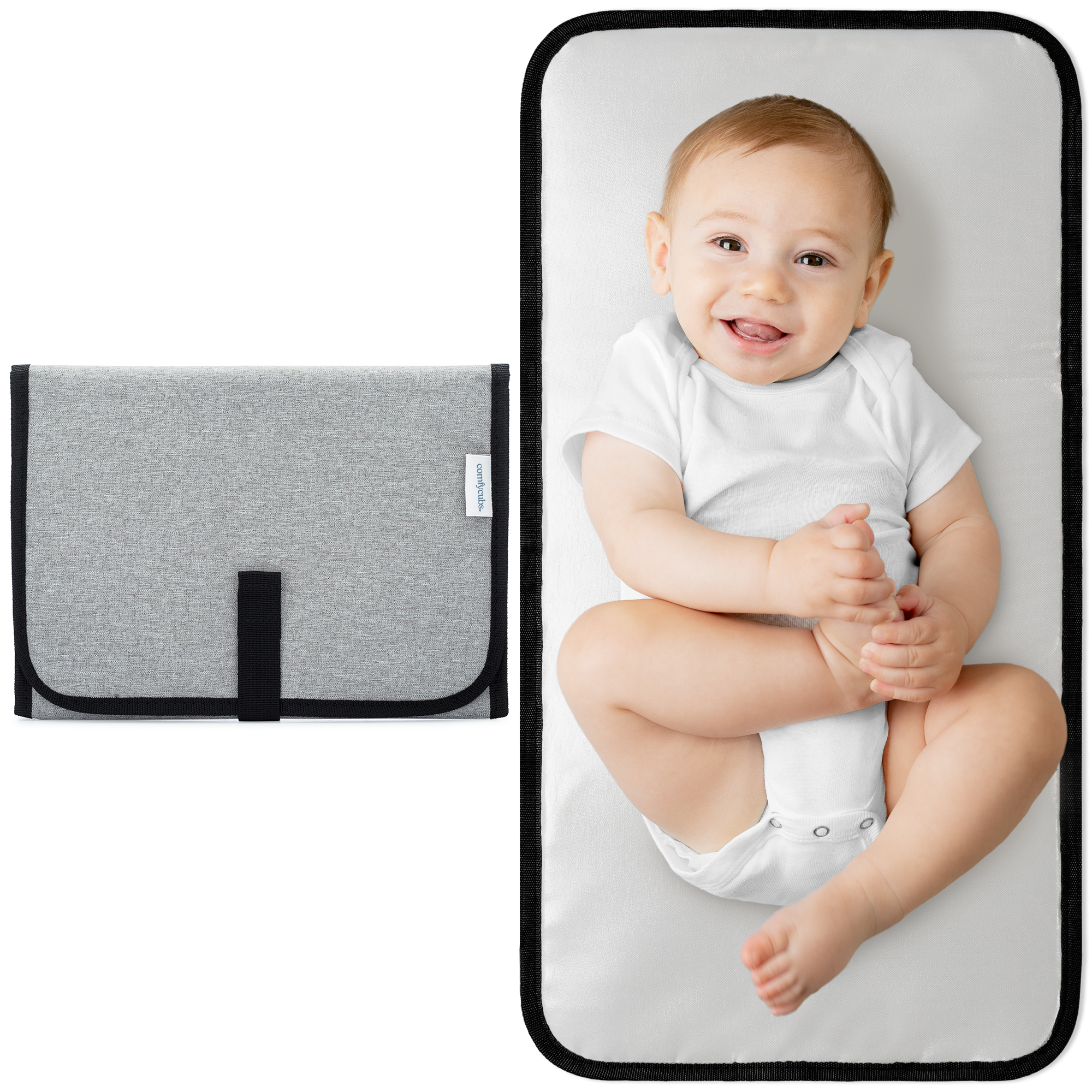 Comfy Cubs Compact Changing Pad in Solid Grey 